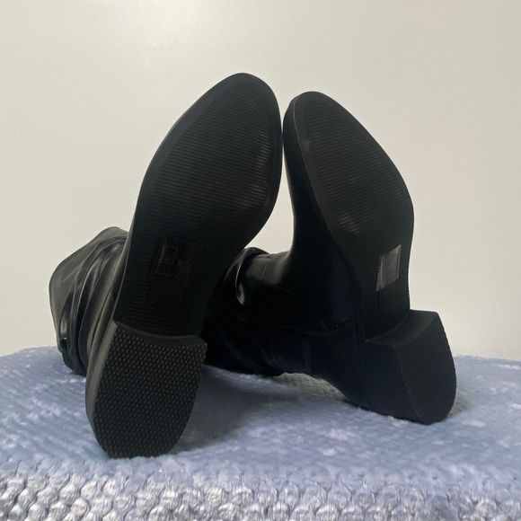 Tall Black Slouchy Zip-Up Boots, 9 - Picture 7 of 9